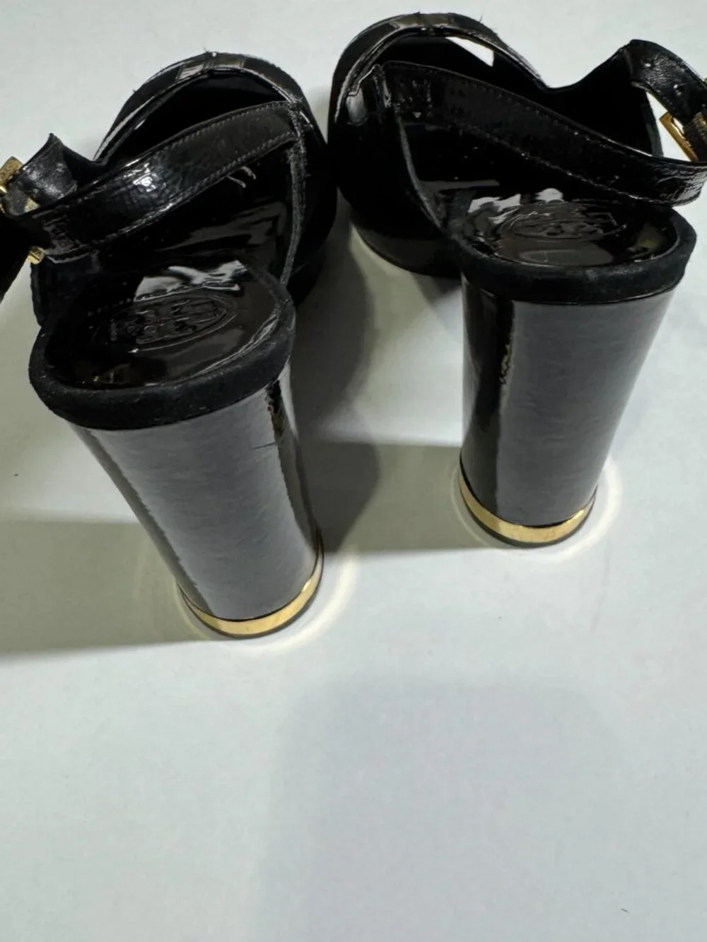 Tory Burch "Gemma" Suede/Patent Leather Women's Slingback Pumps 11M - Picture 6 of 13